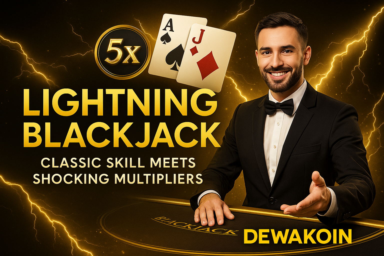 Lightning Blackjack: Classic Skill Meets Shocking Multipliers – Only at Dewakoin